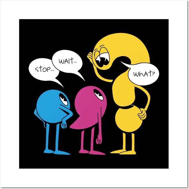 Wait What Funny Punctuation Wall Art by Visual Vibes